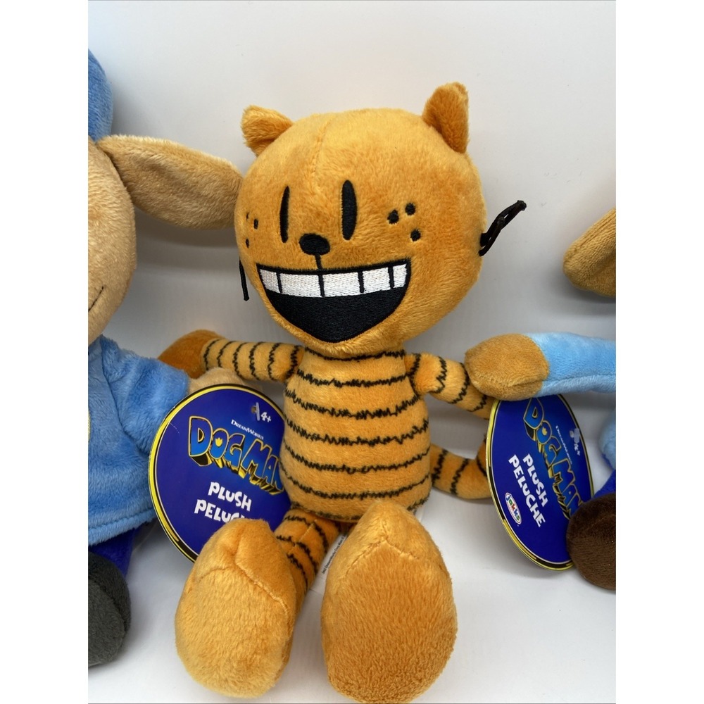 Jakks Pacific Dog Man Plush Set Petey the Cat DreamWorks 4 Piece Lot NWT - Picture 3 of 16